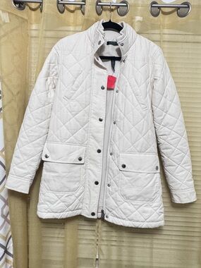 Ralph Lauren Quilted Cream Pea Coat